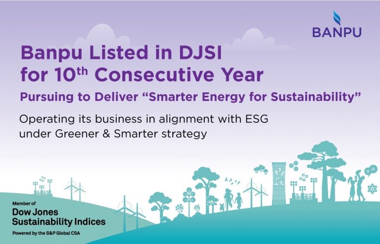Banpu Listed in DJSI for 10th Consecutive Year, Pursuing to Deliver “Smarter Energy for Sustainability”​